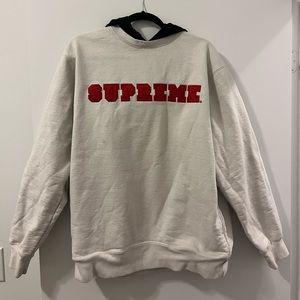 Supreme white Hoodie with front logo